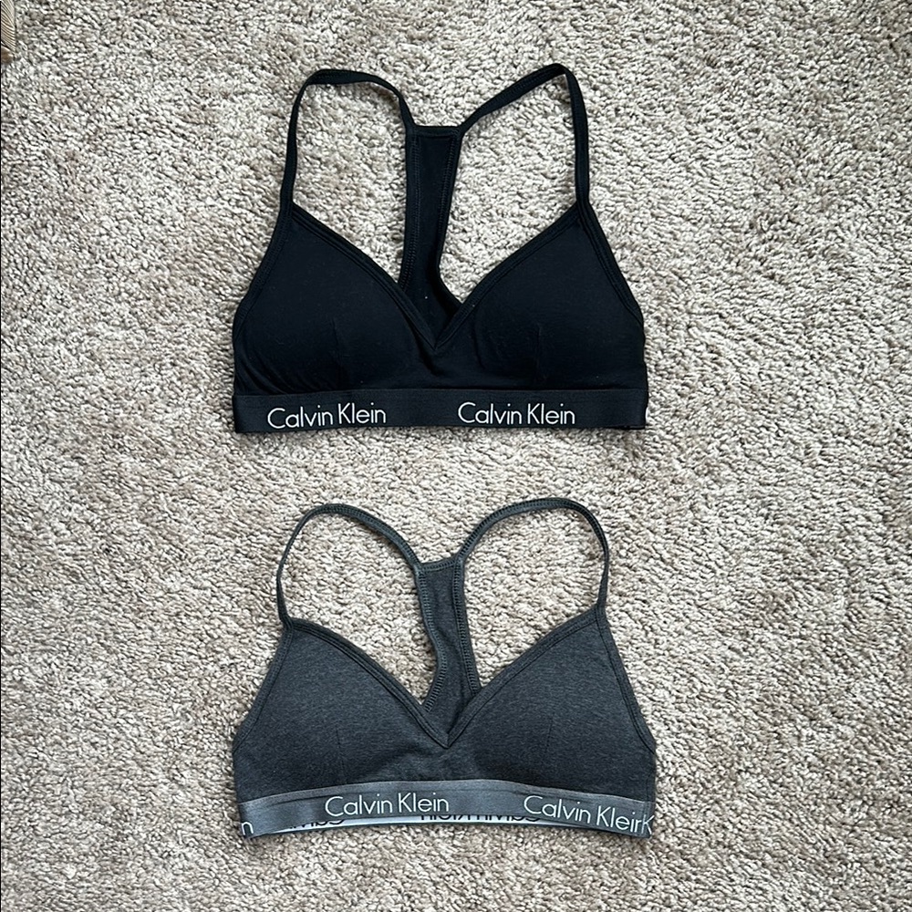Calvin Klein Women's Black and Gray Bralette Set